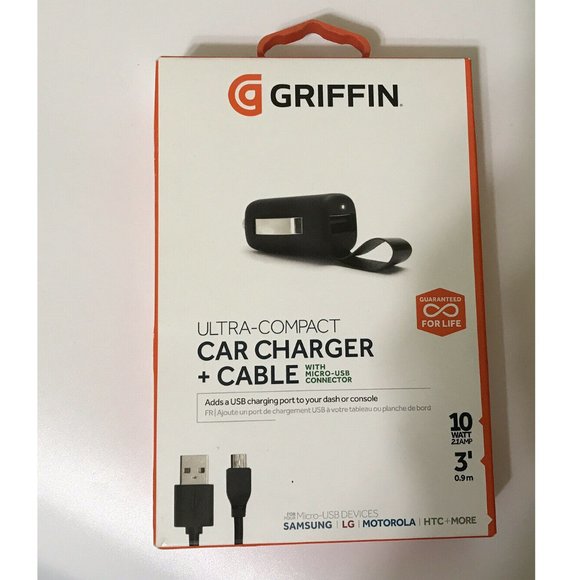 Griffin PowerJolt Mobile Select Series 10W Ultra-Compact Car Charger + Cable G - Picture 1 of 2